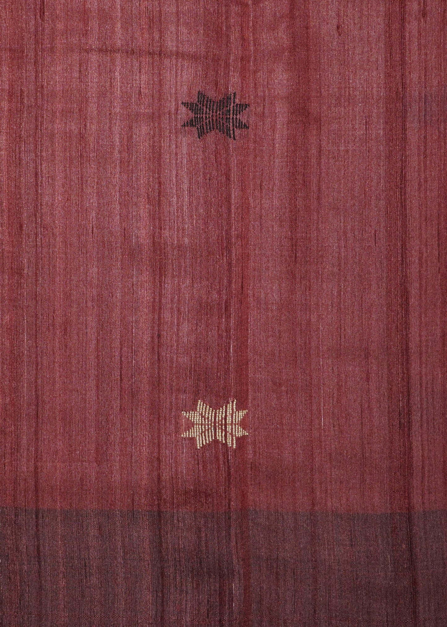 Maroon Raw Silk Thread Buti Pure Silk Handloom Saree