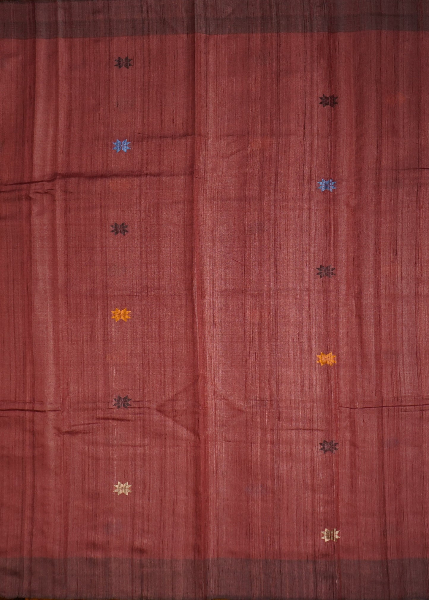 Maroon Raw Silk Thread Buti Pure Silk Handloom Saree