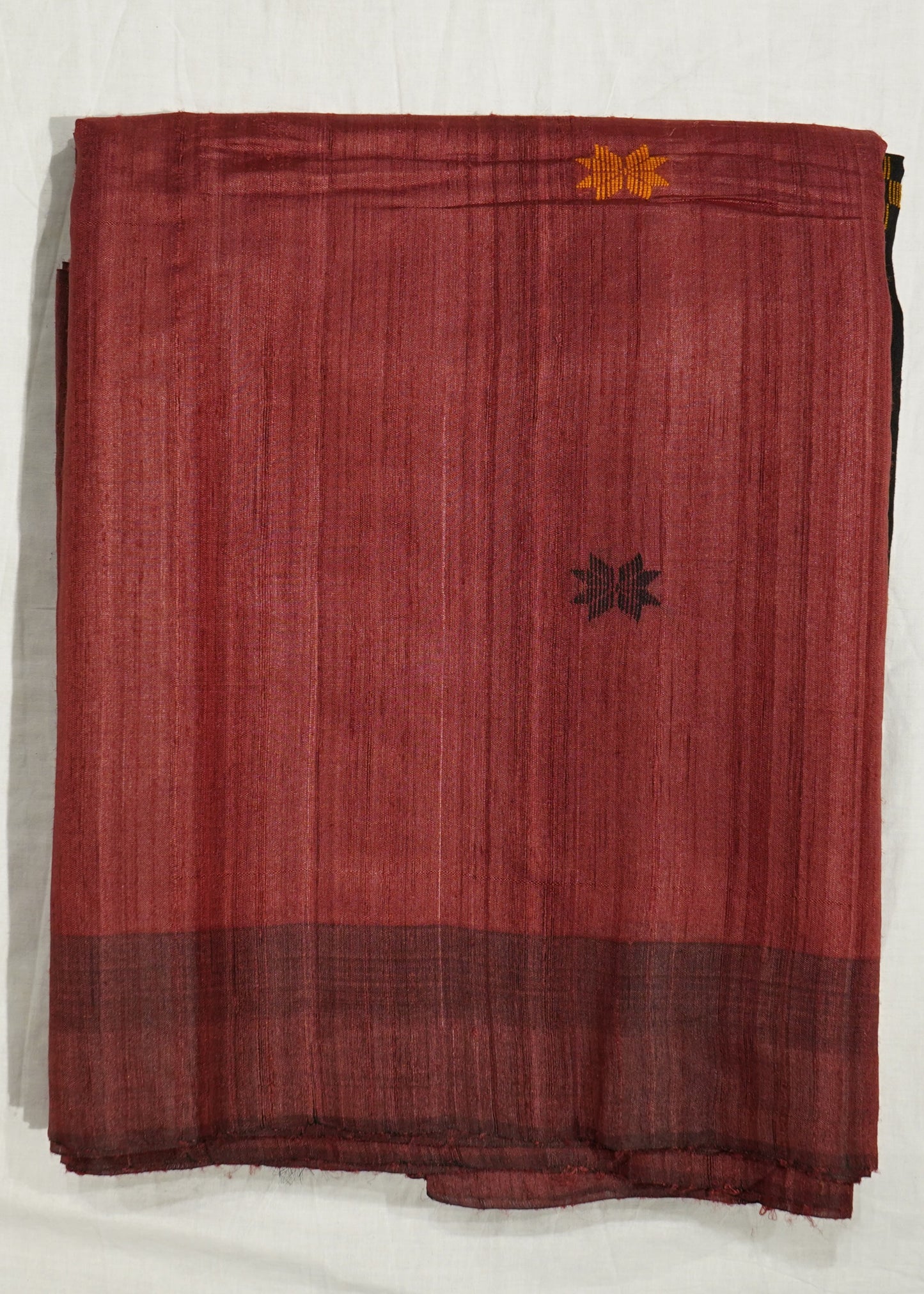 Maroon Raw Silk Thread Buti Pure Silk Handloom Saree