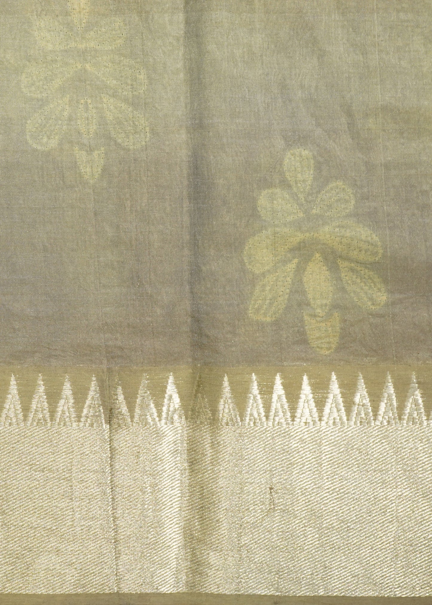 Gray Mangalagiri Nshibori Pure Cotton Silk Handloom Saree