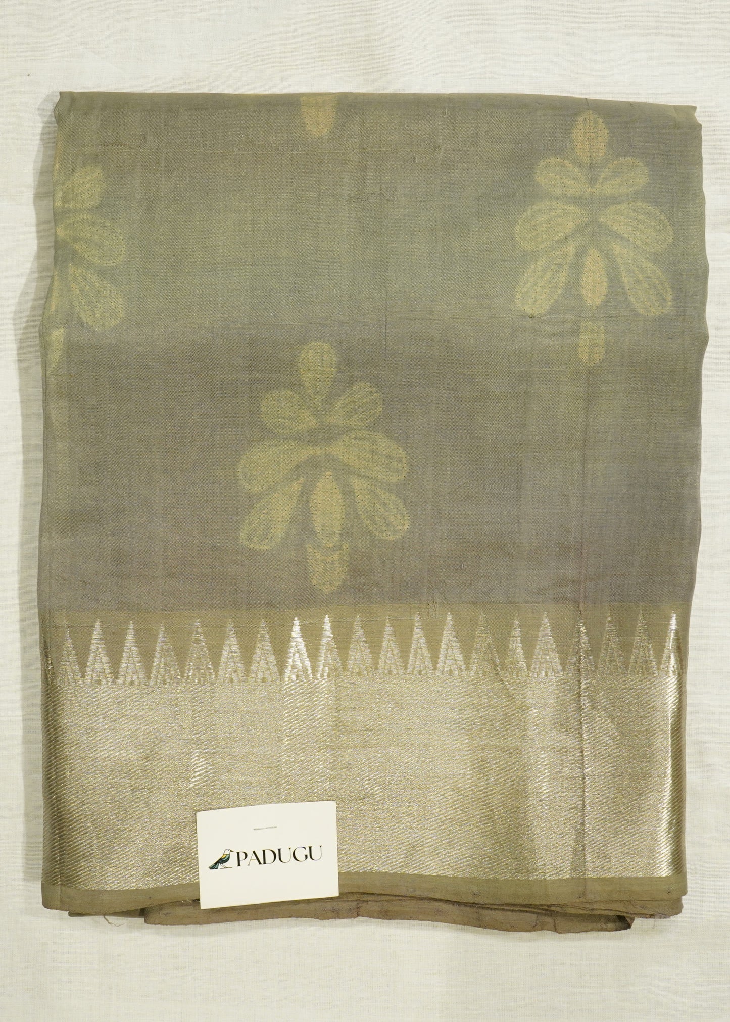 Gray Mangalagiri Nshibori Pure Cotton Silk Handloom Saree