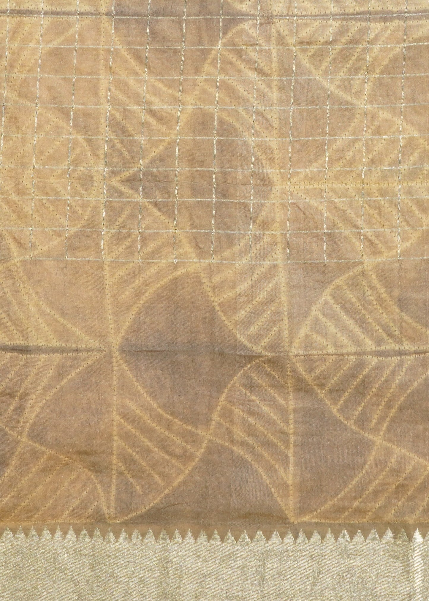 Brown Mangalagiri Nshibori Pure Cotton Silk Handloom Saree