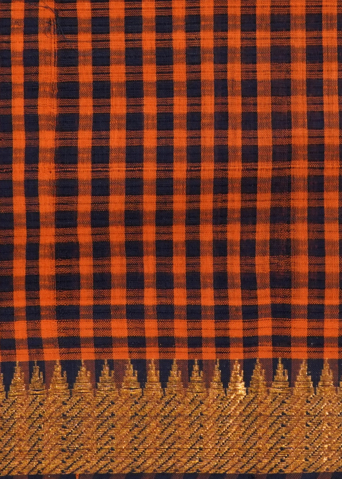 Brown Mangalagiri Missing Checks Pure Cotton Handloom Saree