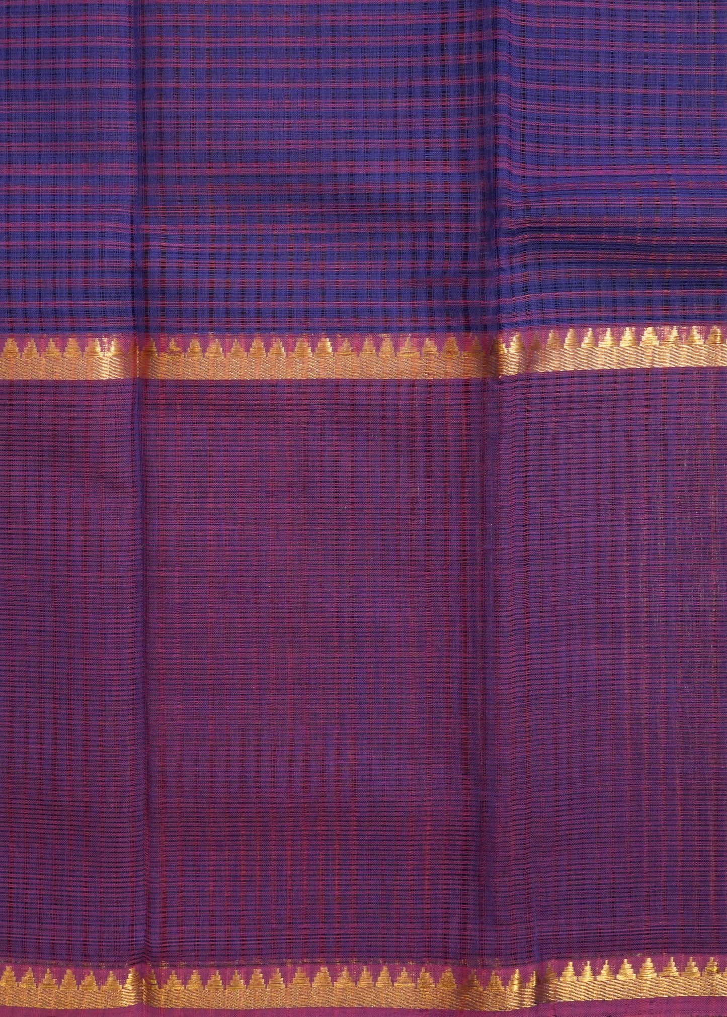 Violet Mangalagiri Missing Checks Pure Cotton Handloom Saree