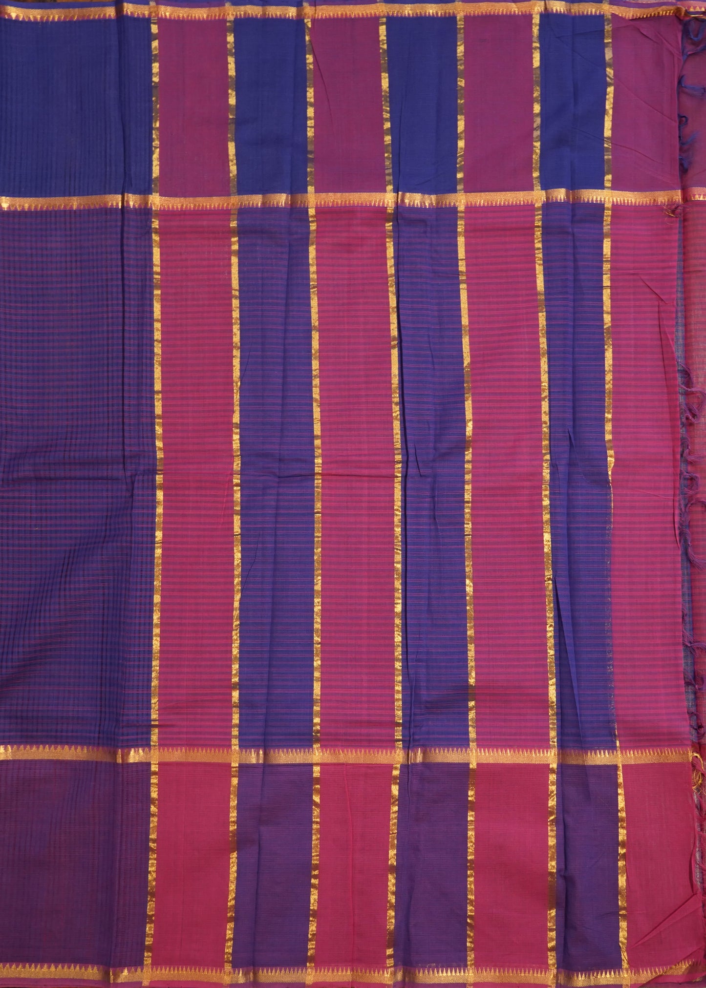 Violet Mangalagiri Missing Checks Pure Cotton Handloom Saree
