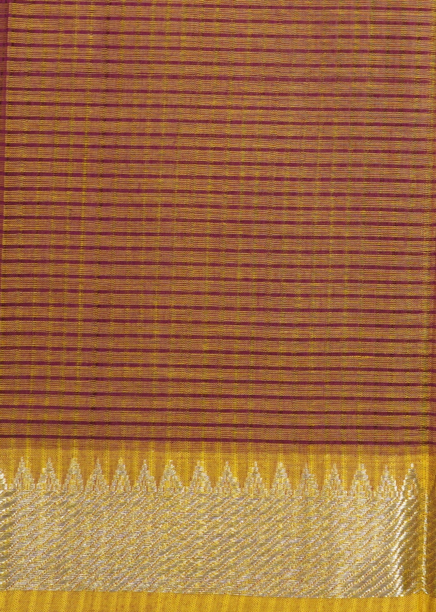 Orange Mangalagiri Zari Border Pure Cotton Handloom Saree