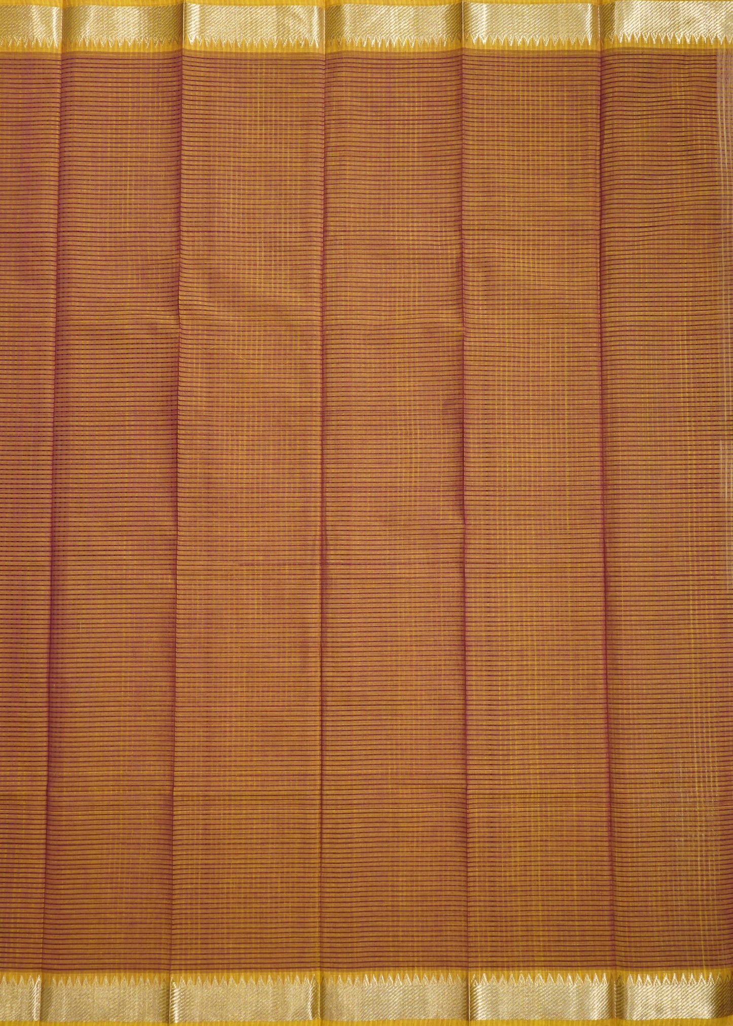 Orange Mangalagiri Zari Border Pure Cotton Handloom Saree