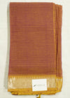 Orange Mangalagiri Zari Border Pure Cotton Handloom Saree