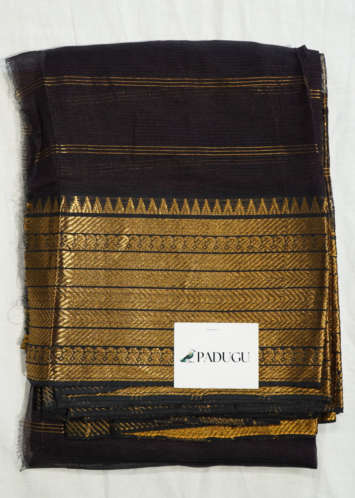 Gray Mangalagiri Pattu Zari Gadi Pure Silk Handloom Saree