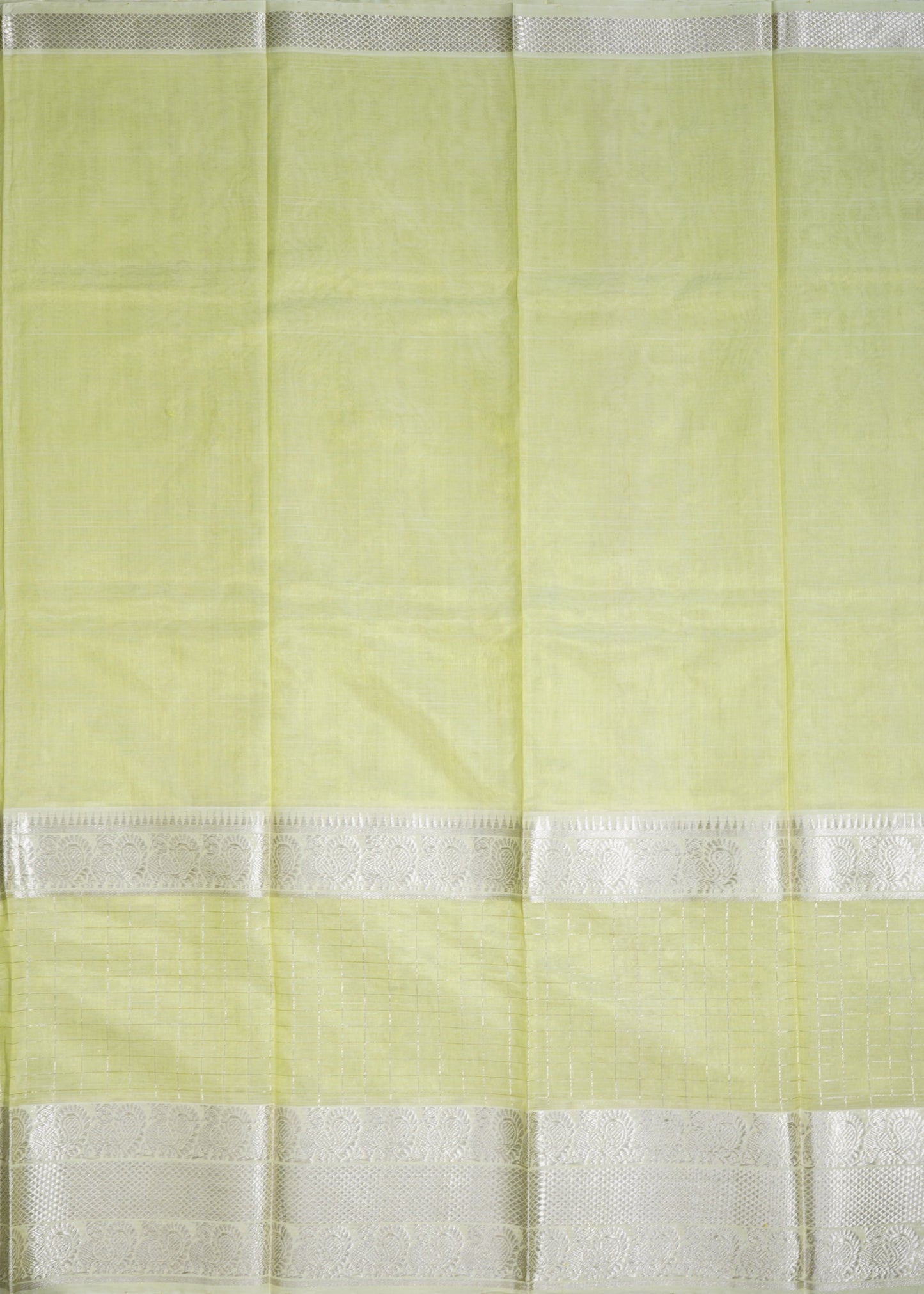 Light Green Mangalagiri Kanchi Border Pure Silk Handloom Saree