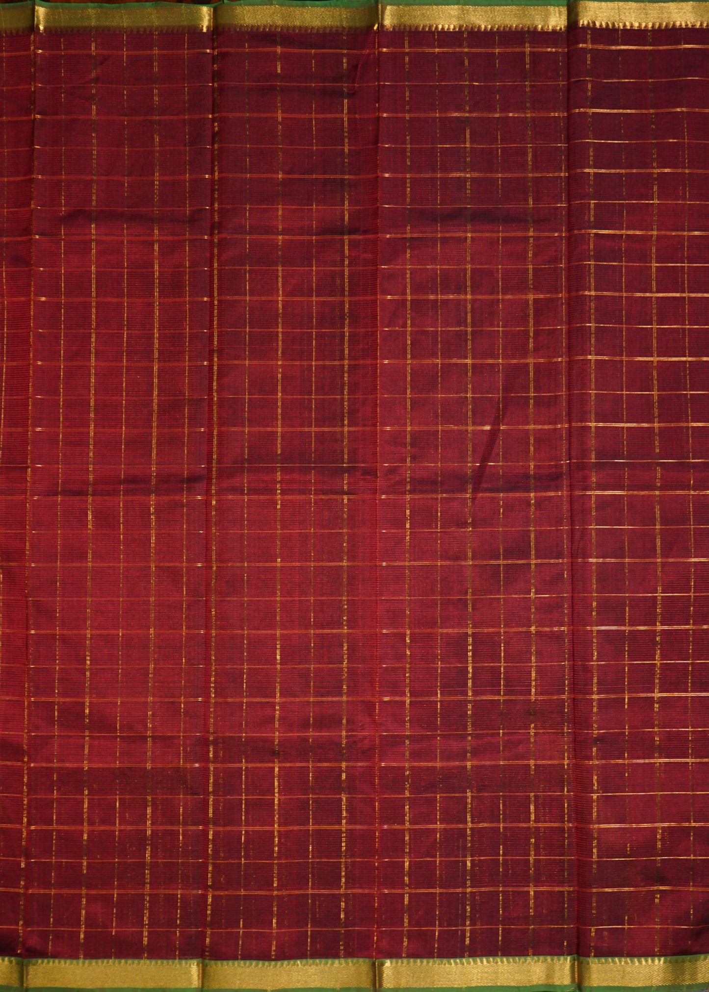 Red Mangalagiri 50/50 Zari Gadi Pure Silk Handloom Saree