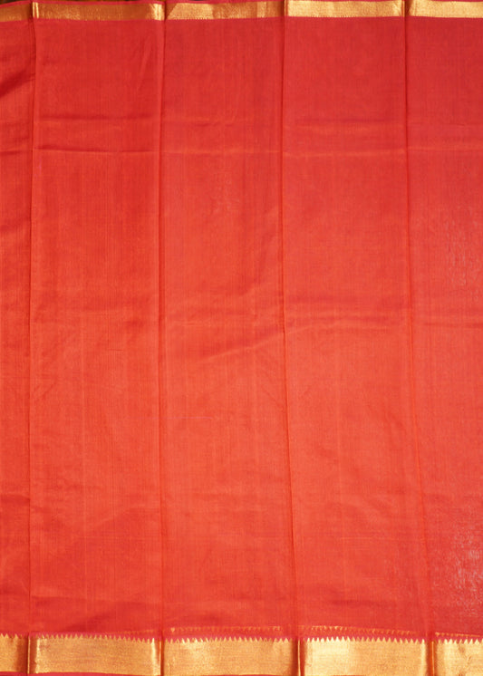 Red Mangalagiri 100/50 Zari Border Pure Silk Handloom Saree