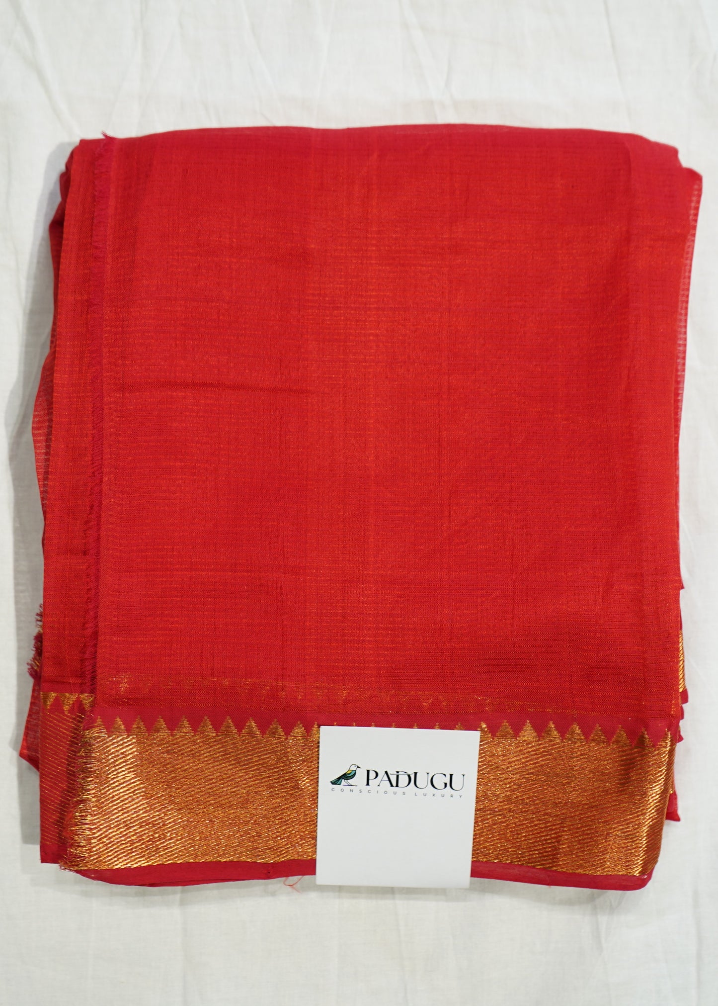 Red Mangalagiri 100/50 Zari Border Pure Silk Handloom Saree