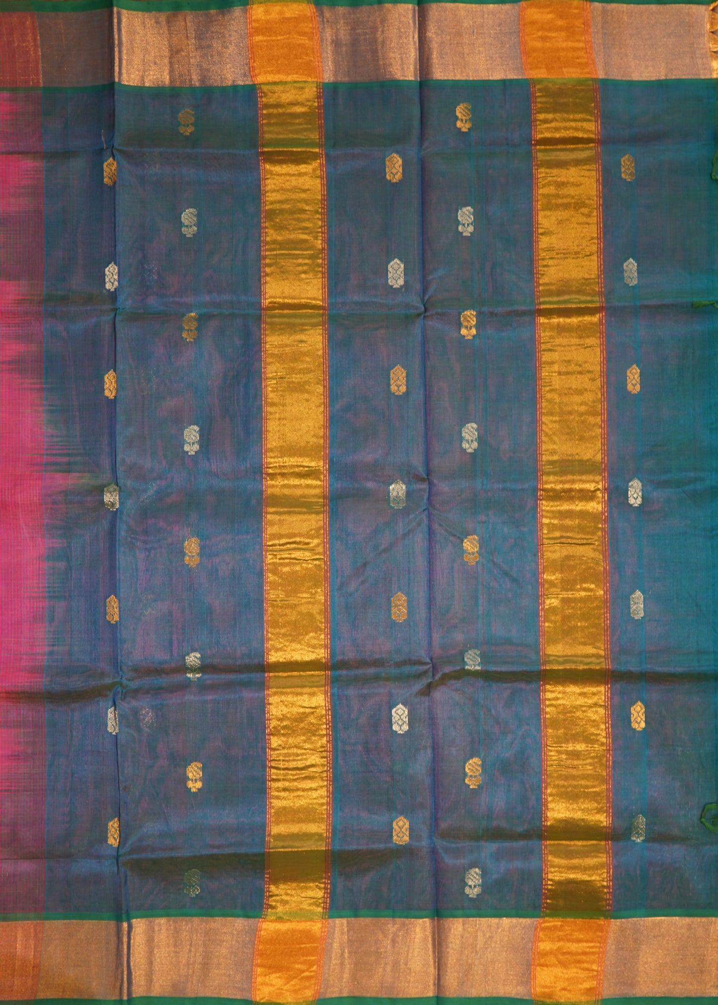 Pink Mangalagiri Pattu Small Anchu Pure Silk Handloom Saree