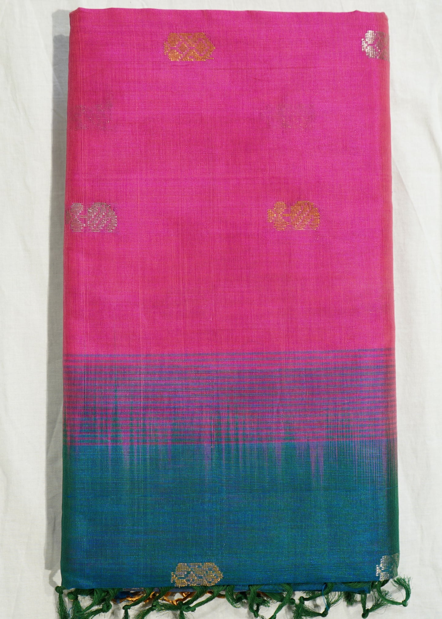 Pink Mangalagiri Pattu Small Anchu Pure Silk Handloom Saree
