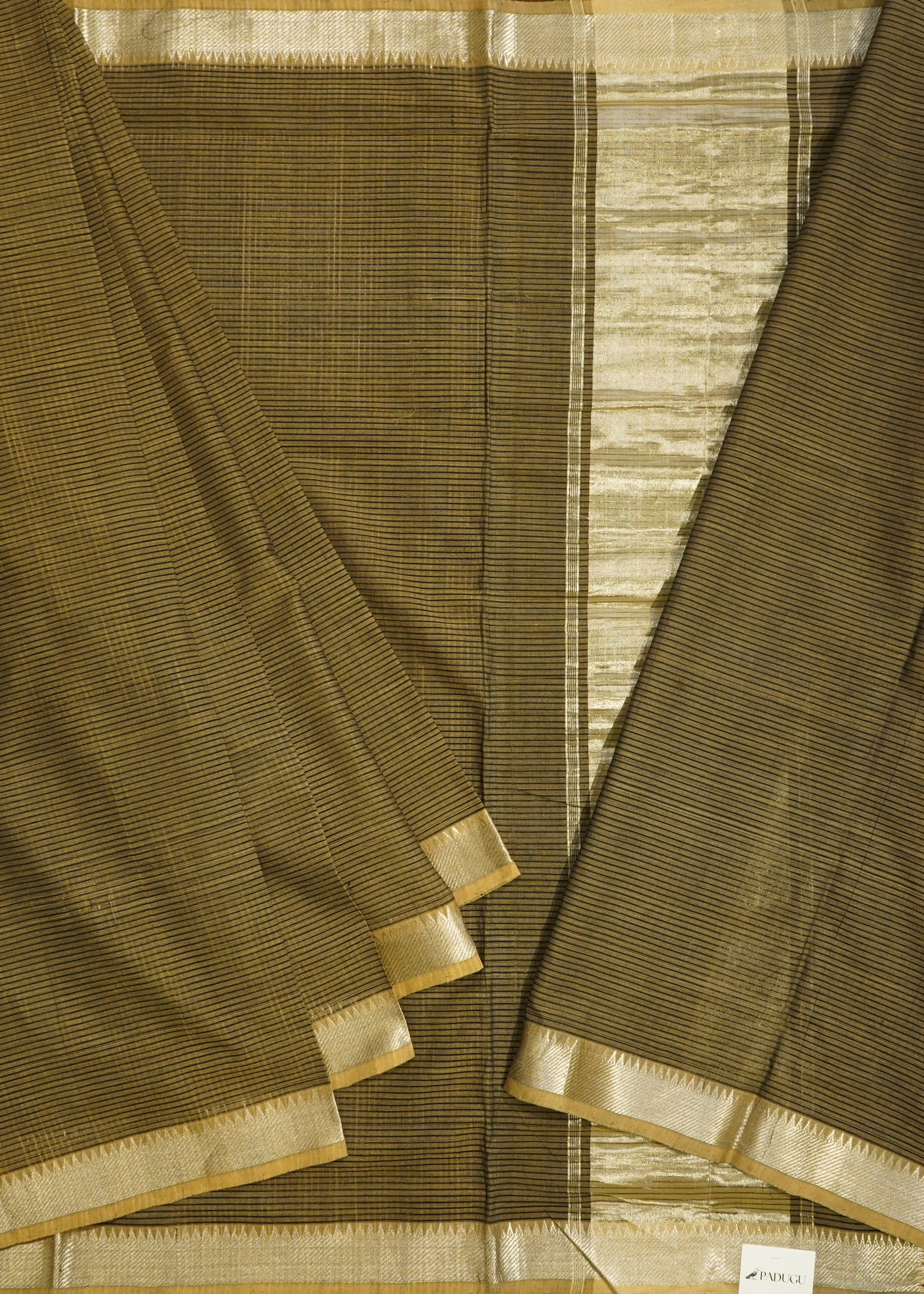 Green Mangalagiri Zari Border Pure Cotton Handloom Saree
