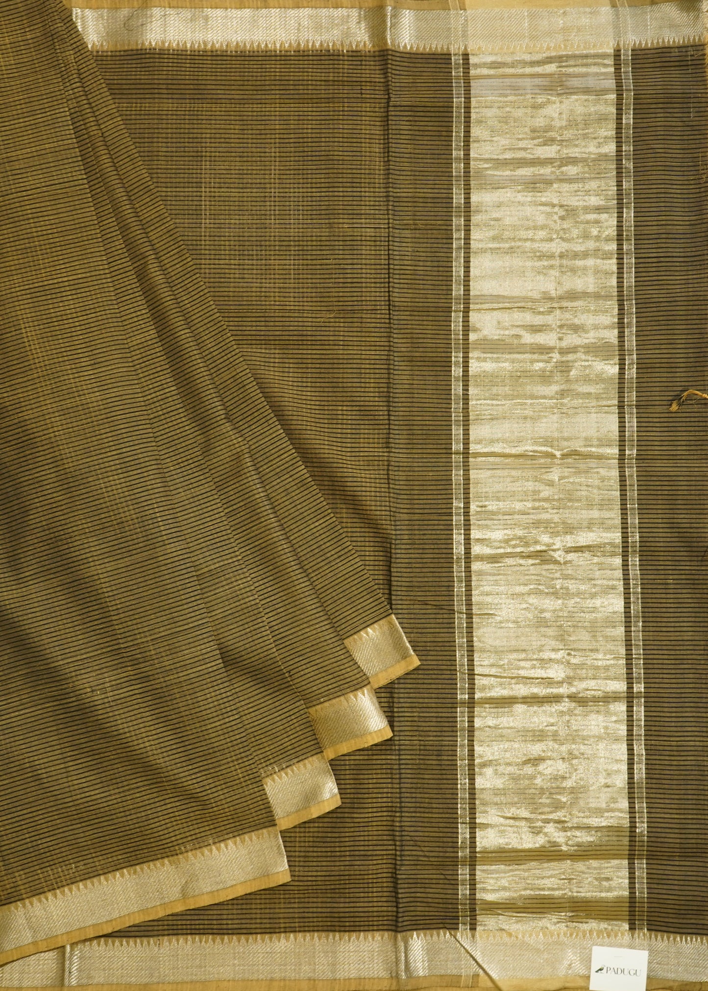 Green Mangalagiri Zari Border Pure Cotton Handloom Saree