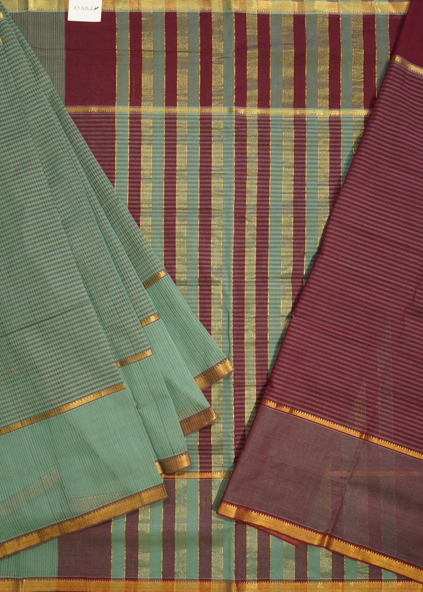 Light Green Mangalagiri 3D Design Pure Cotton Handloom Saree