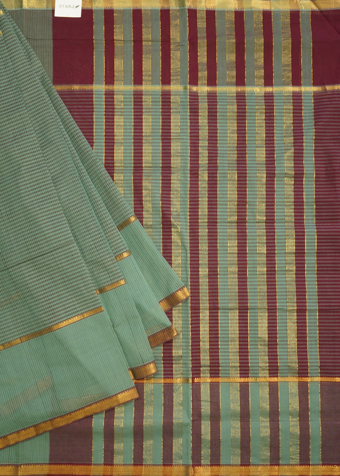 Light Green Mangalagiri 3D Design Pure Cotton Handloom Saree