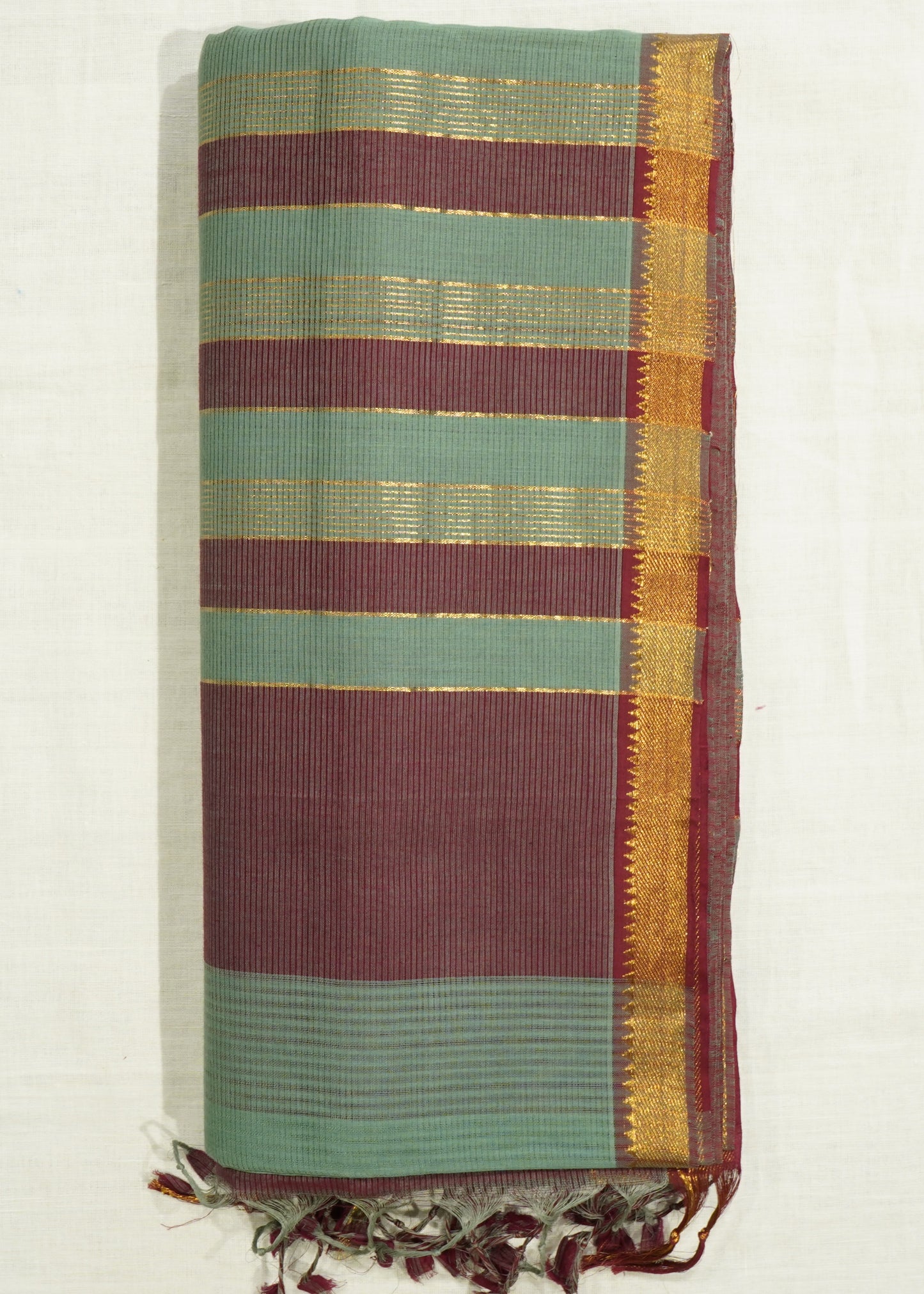 Light Green Mangalagiri 3D Design Pure Cotton Handloom Saree