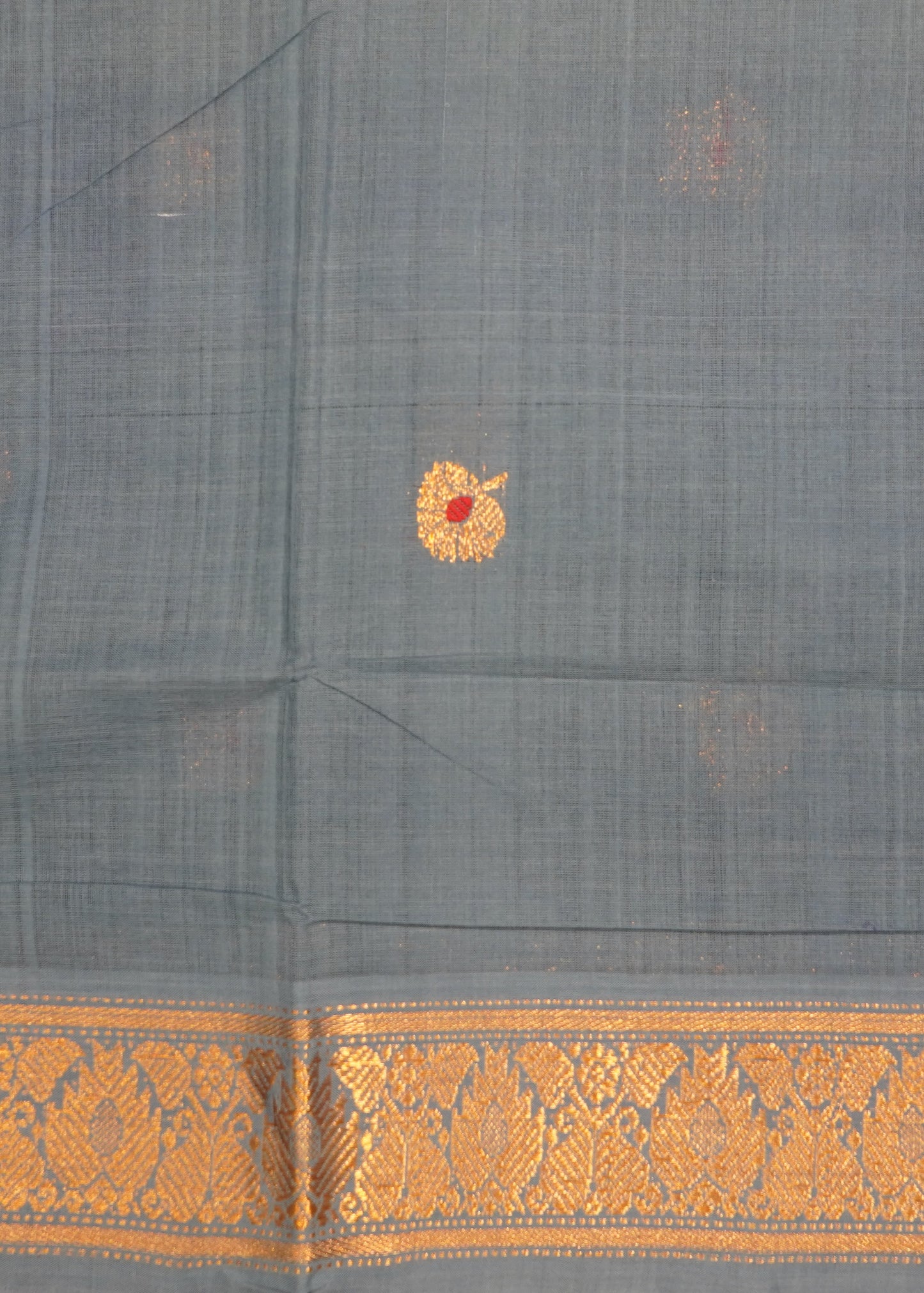 Gray East Godavari sahiti Design Pure Cotton Handloom Saree