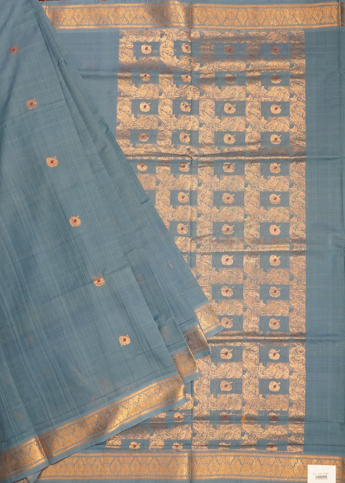 Gray East Godavari sahiti Design Pure Cotton Handloom Saree