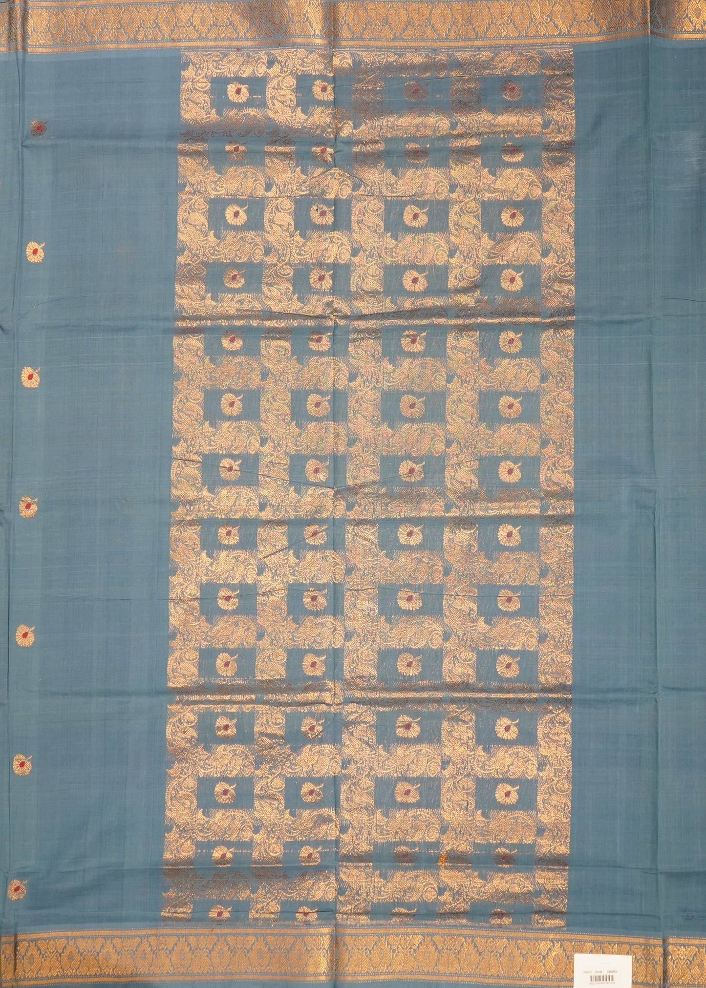 Gray East Godavari sahiti Design Pure Cotton Handloom Saree