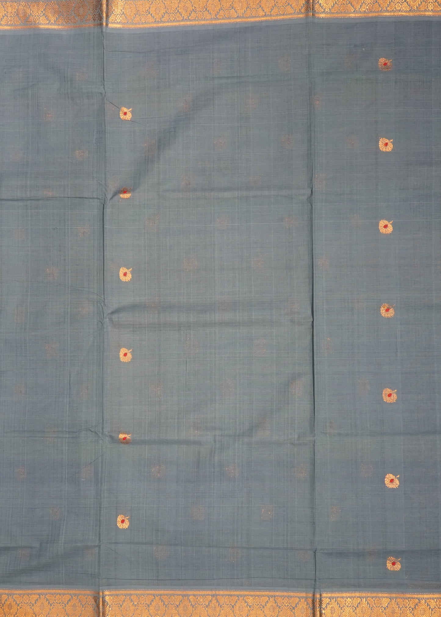 Gray East Godavari sahiti Design Pure Cotton Handloom Saree