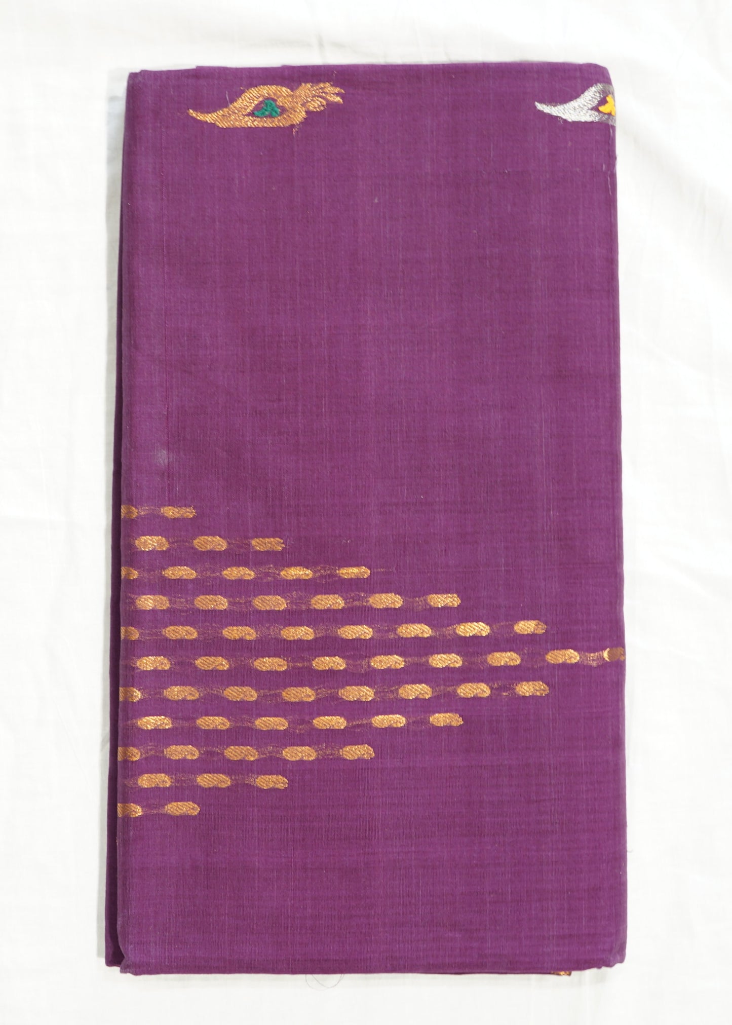 Wine East Godavari Temple Design Pure Cotton Handloom Saree
