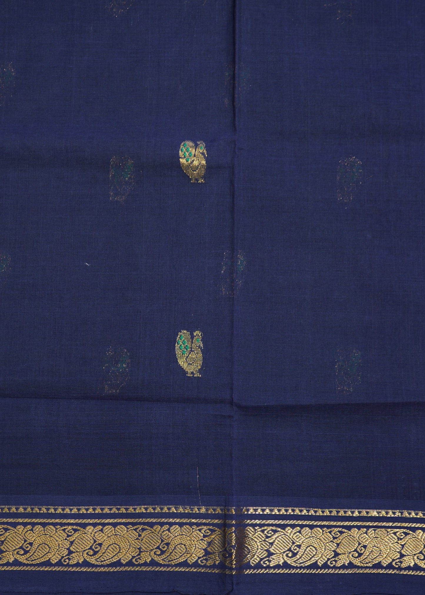 Navy Blue East Godavari Nemali Design Pure Cotton Handloom Saree