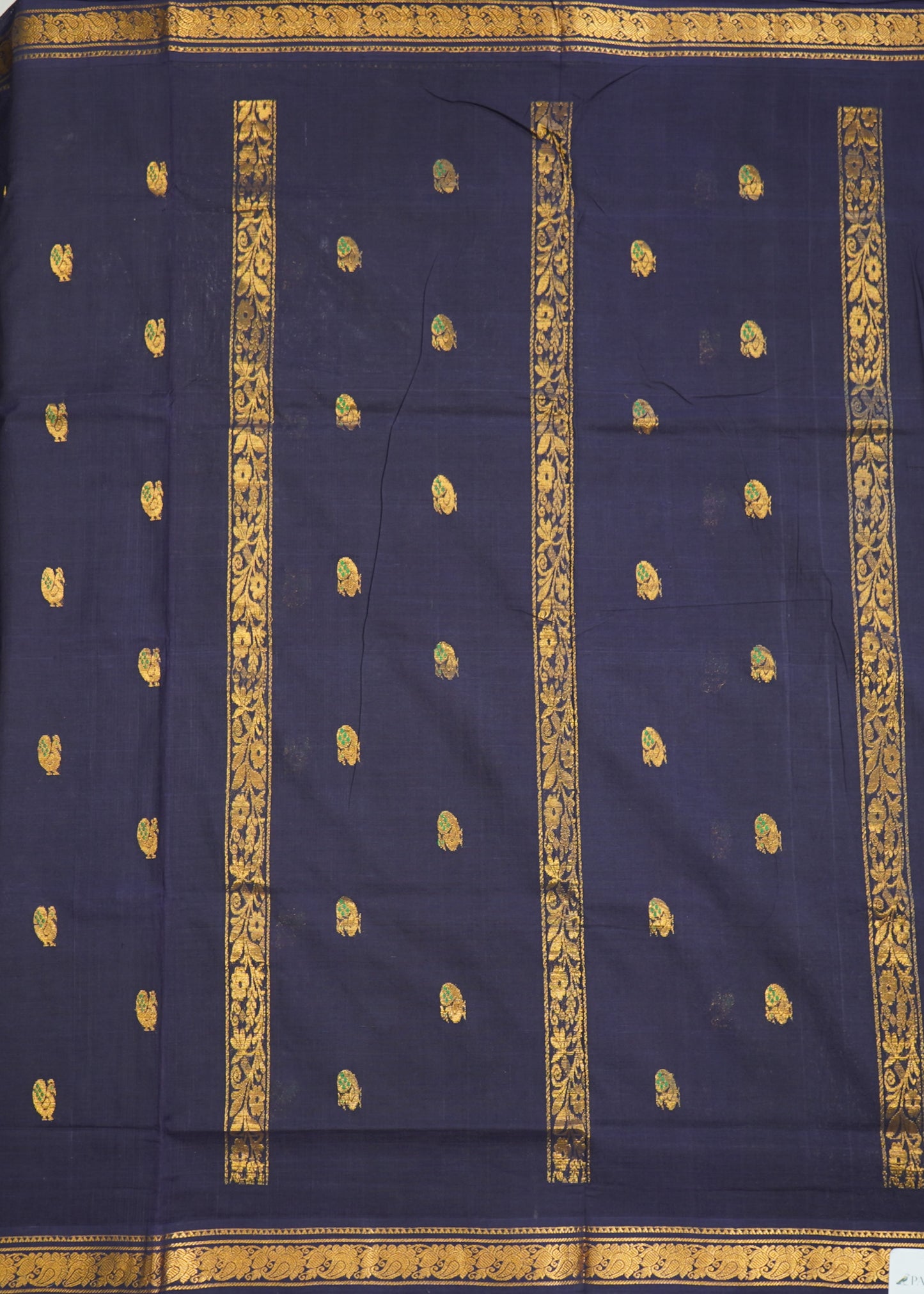 Navy Blue East Godavari Nemali Design Pure Cotton Handloom Saree