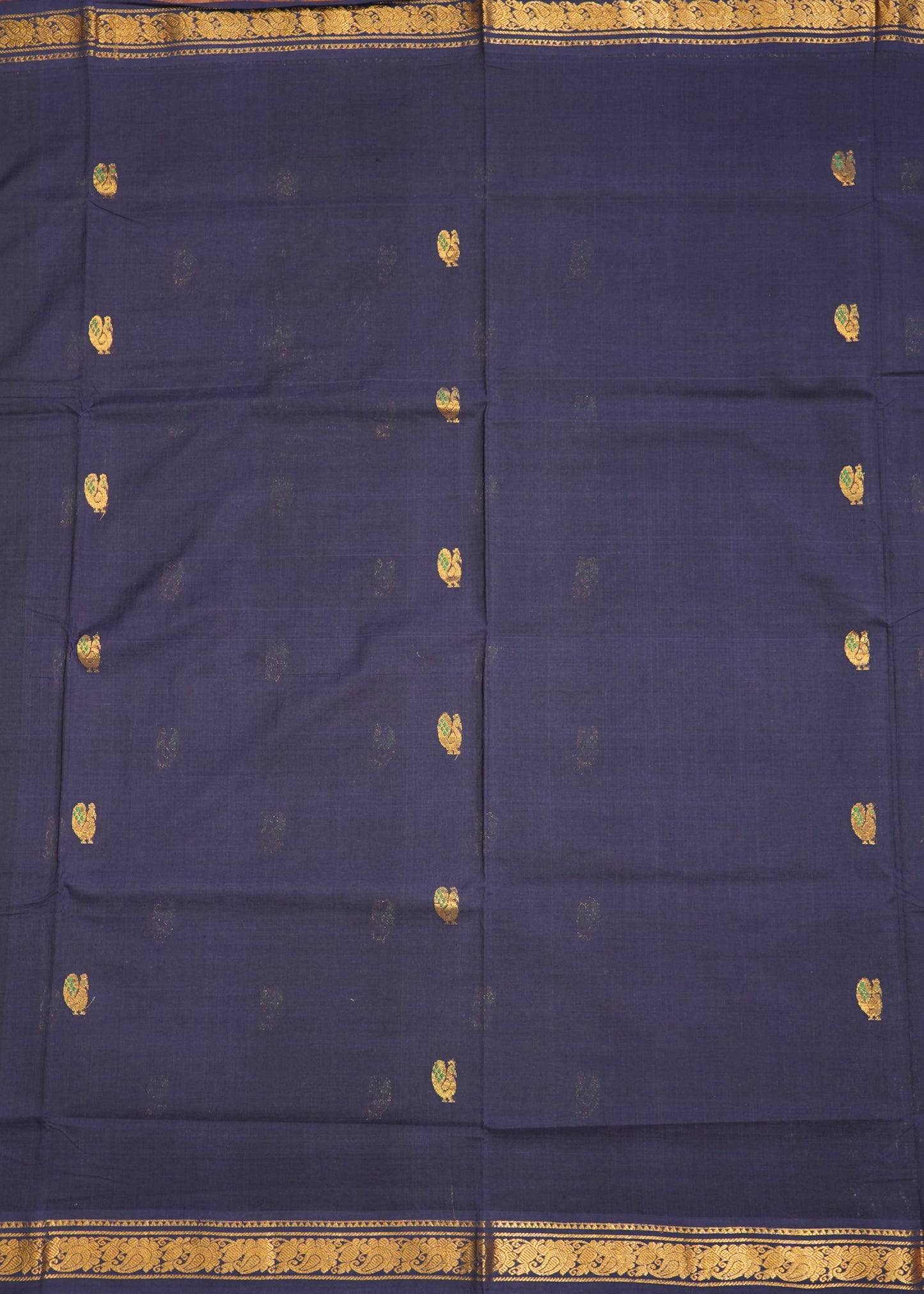 Navy Blue East Godavari Nemali Design Pure Cotton Handloom Saree
