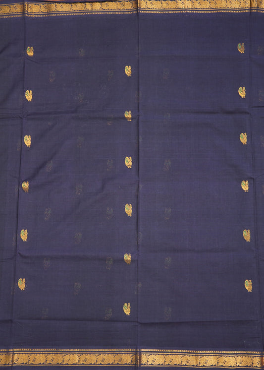Navy Blue East Godavari Nemali Design Pure Cotton Handloom Saree