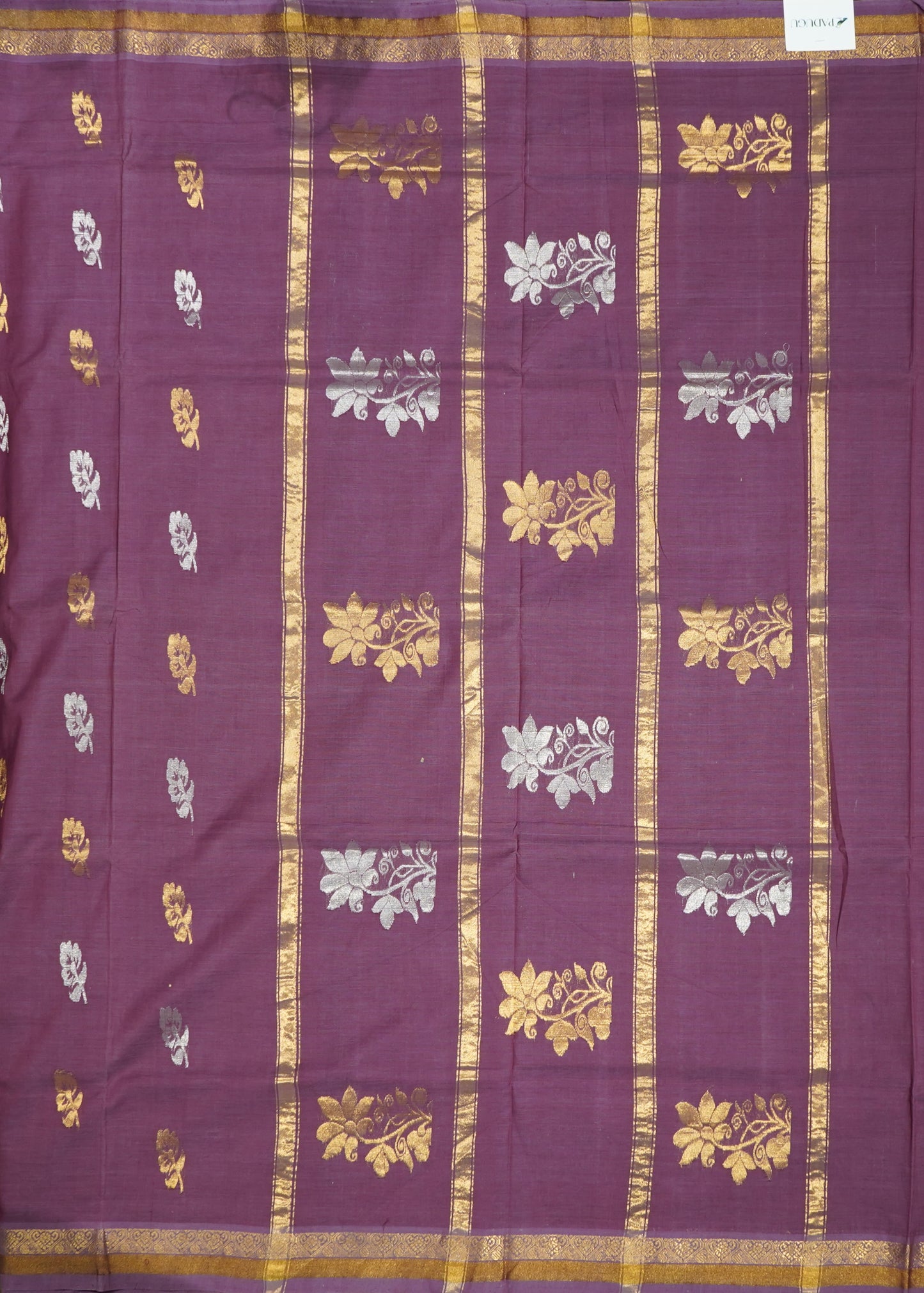 Dark Wine East Godavari Parijatham Design Pure Cotton Handloom Saree