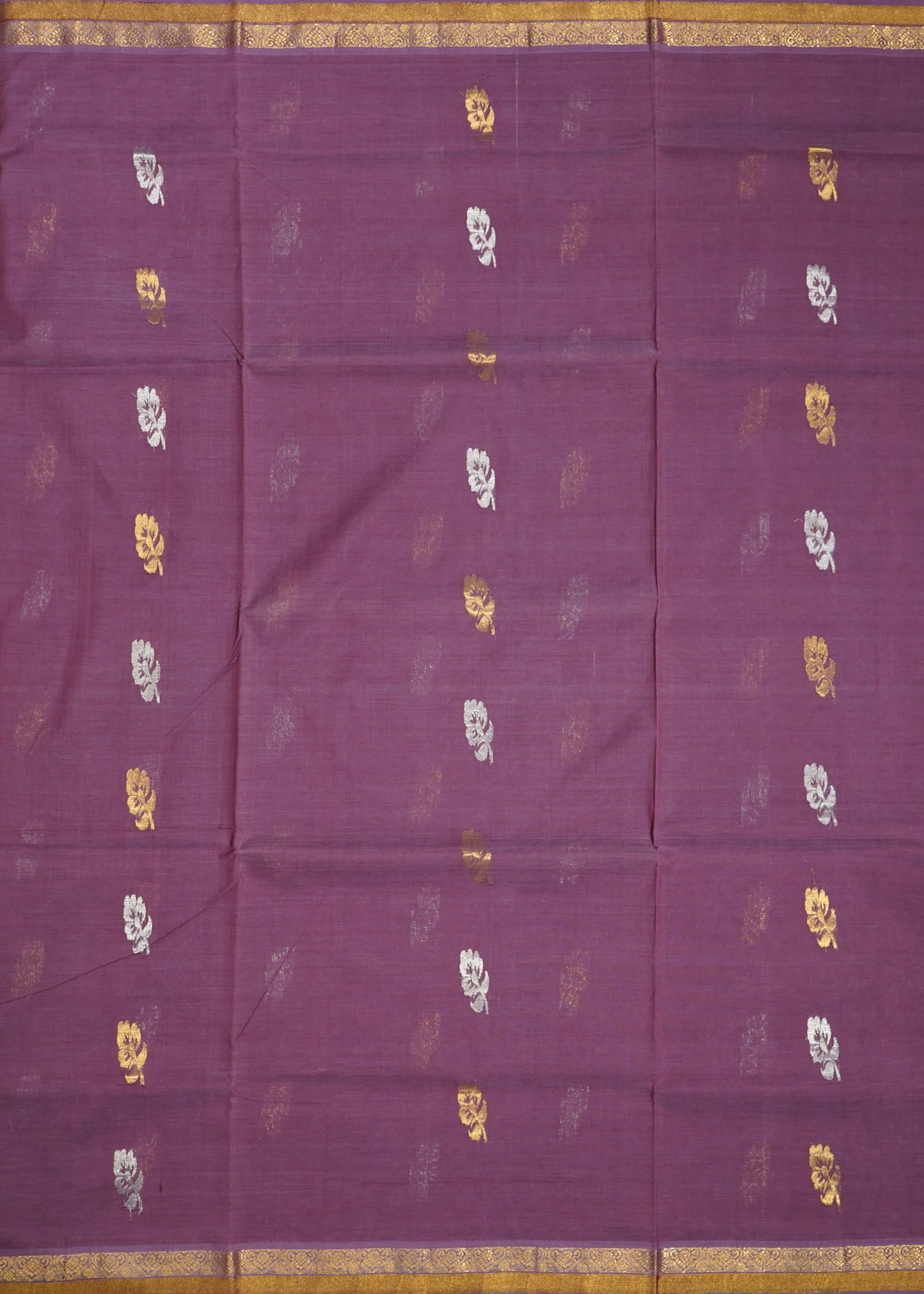 Dark Wine East Godavari Parijatham Design Pure Cotton Handloom Saree