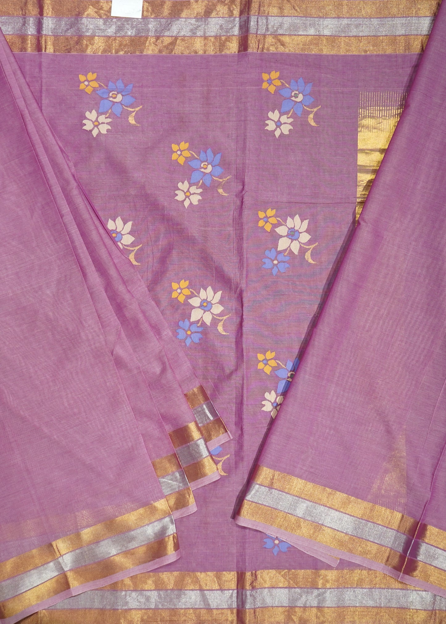 Pink East Godavari Pallu Jamdani Pure Cotton Handloom Saree