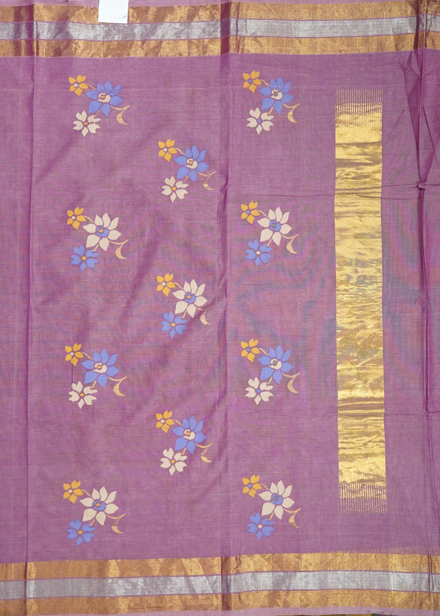 Pink East Godavari Pallu Jamdani Pure Cotton Handloom Saree