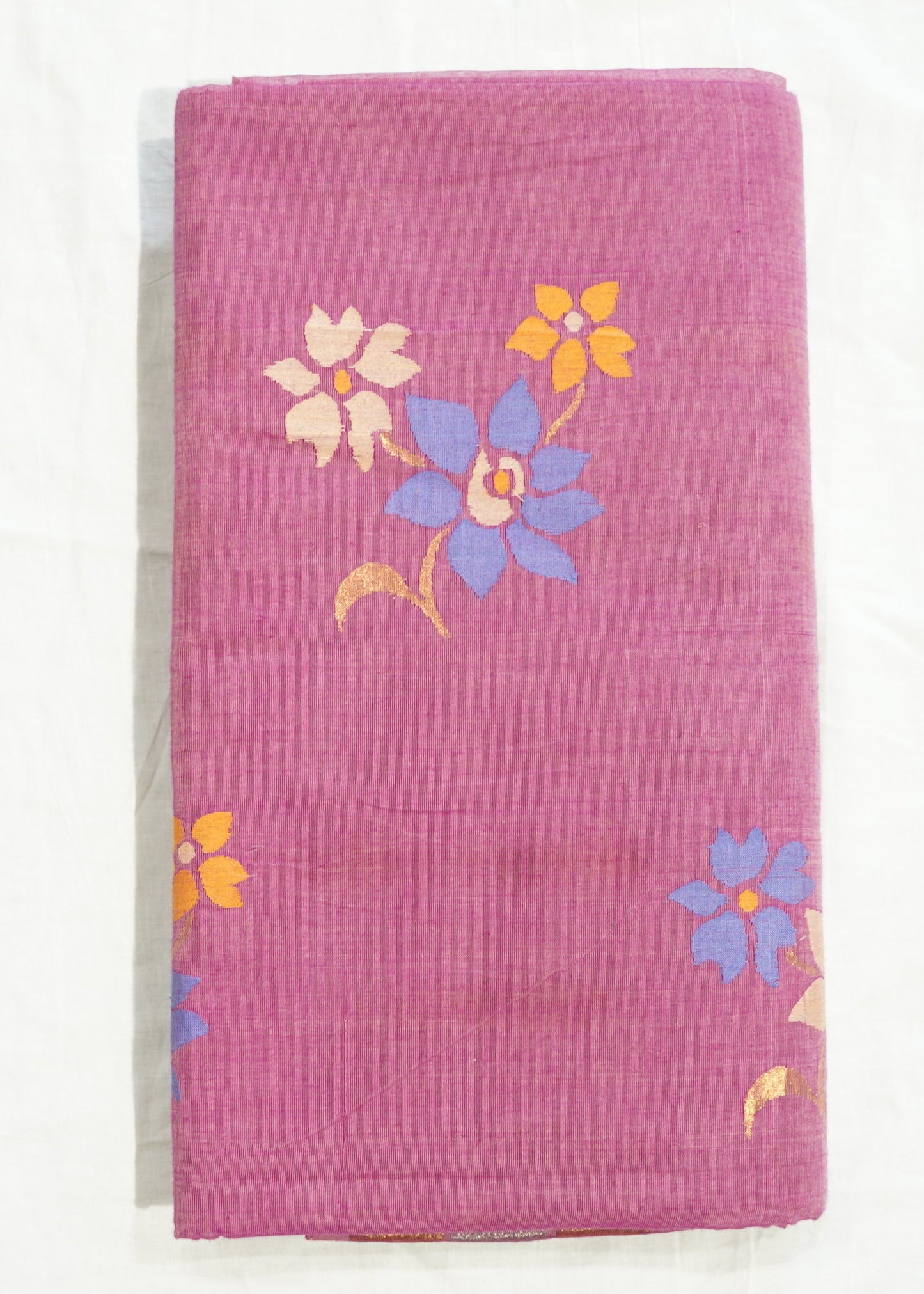 Pink East Godavari Pallu Jamdani Pure Cotton Handloom Saree