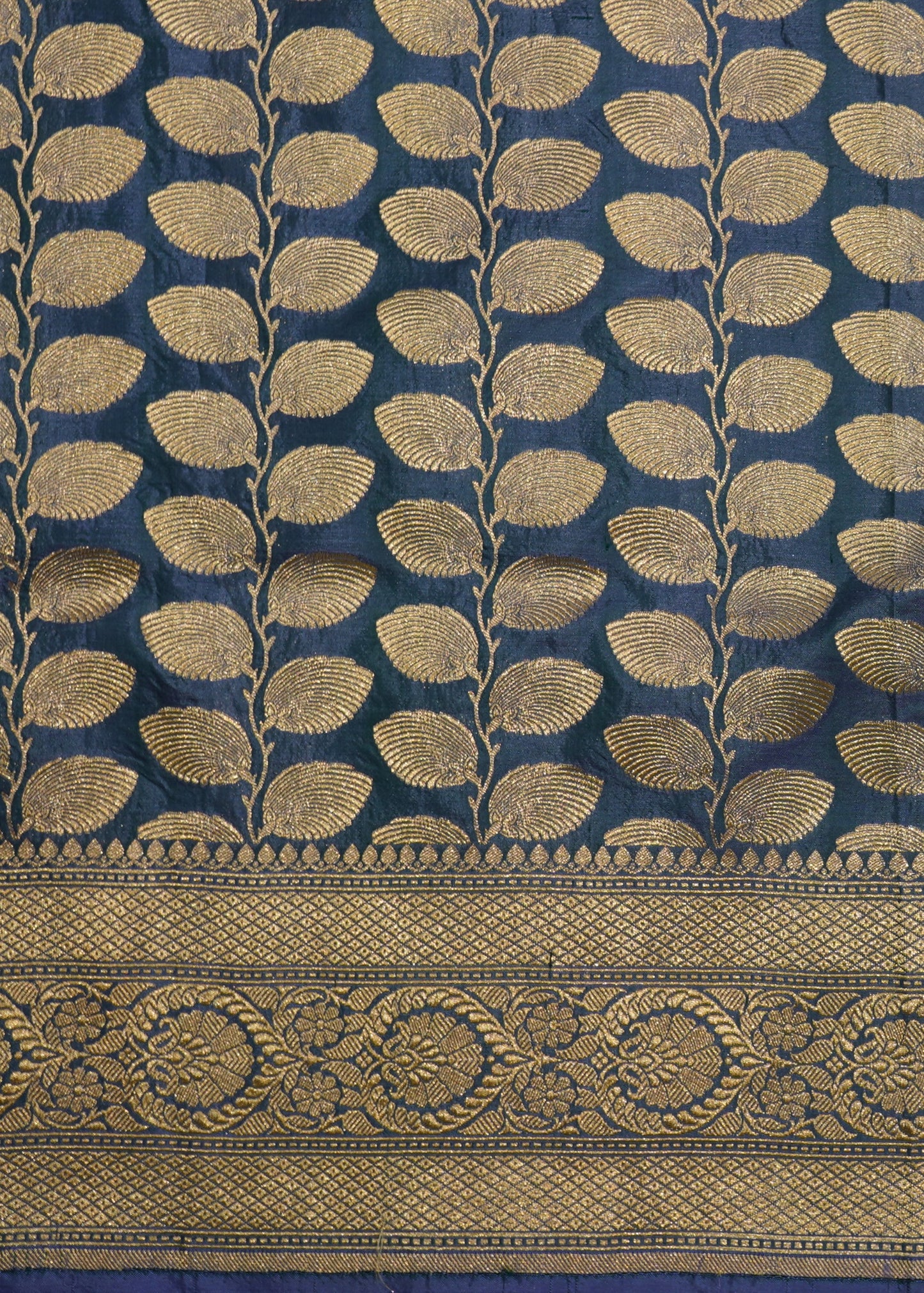 Parrot Blue Banaras All over Zari Pure Silk Handloom Saree