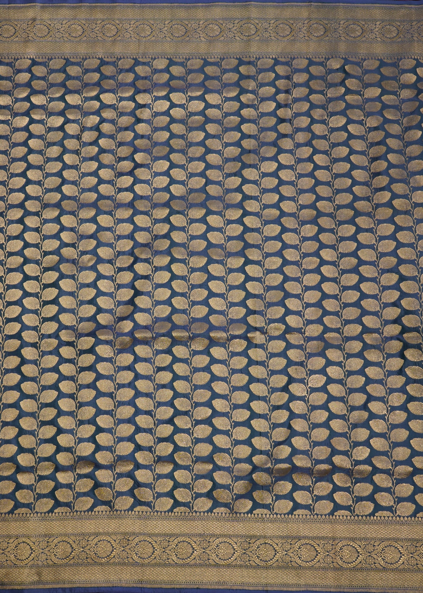Parrot Blue Banaras All over Zari Pure Silk Handloom Saree