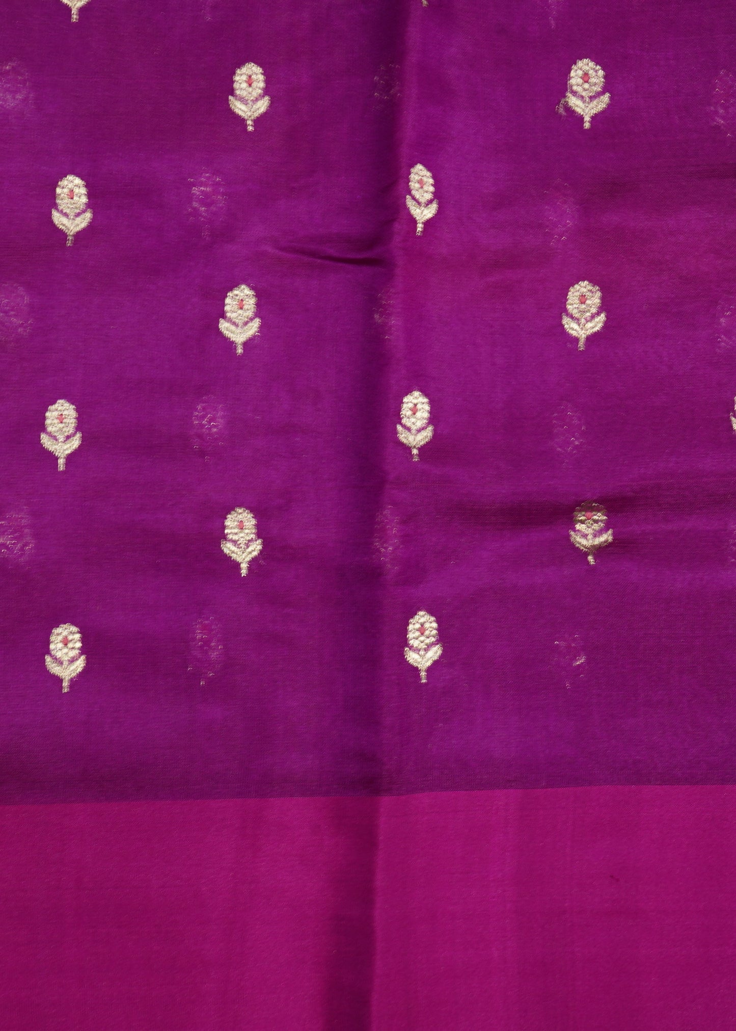 Voilet Chanderi Zari buti Pure Silk Handloom Saree