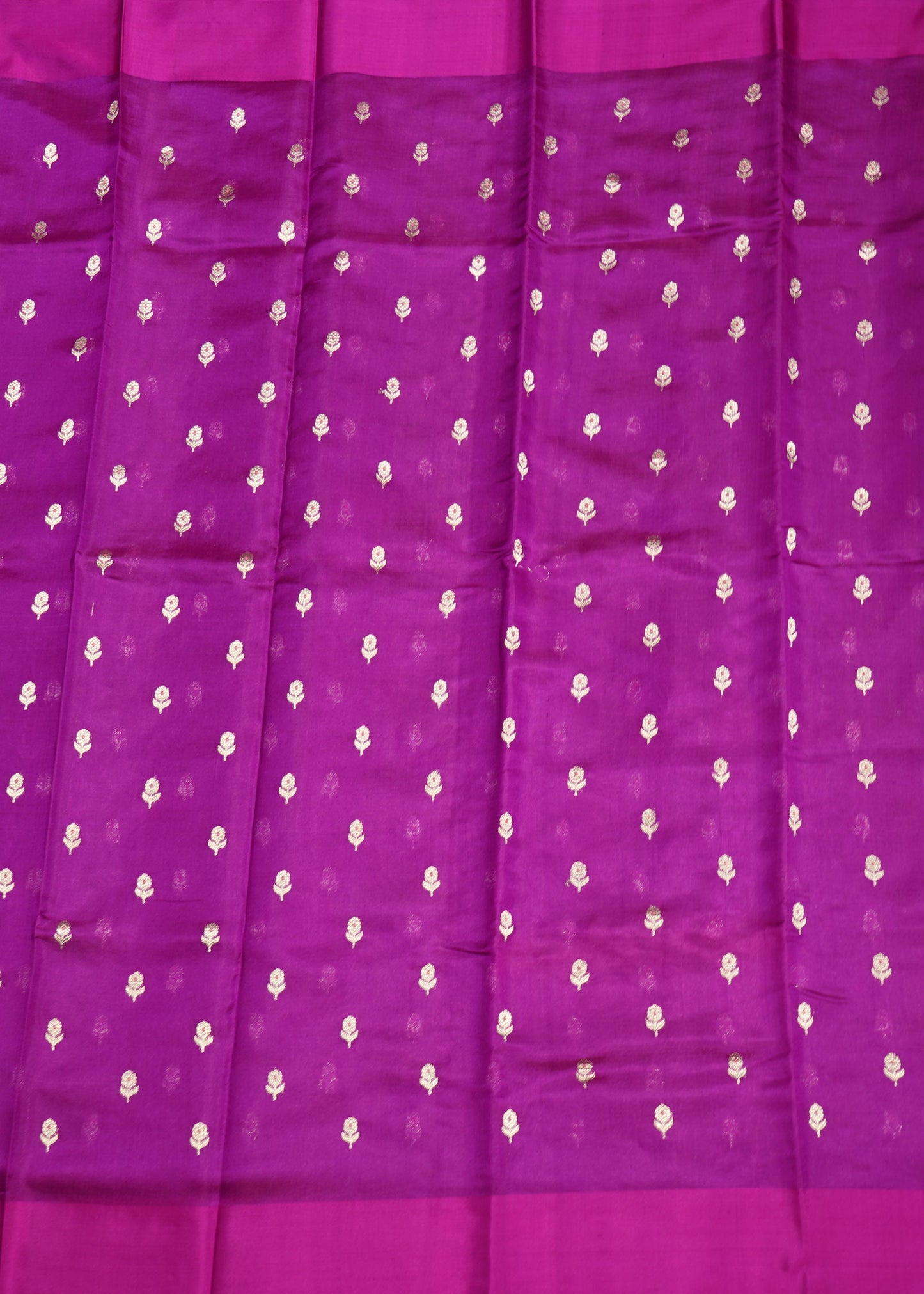 Voilet Chanderi Zari buti Pure Silk Handloom Saree