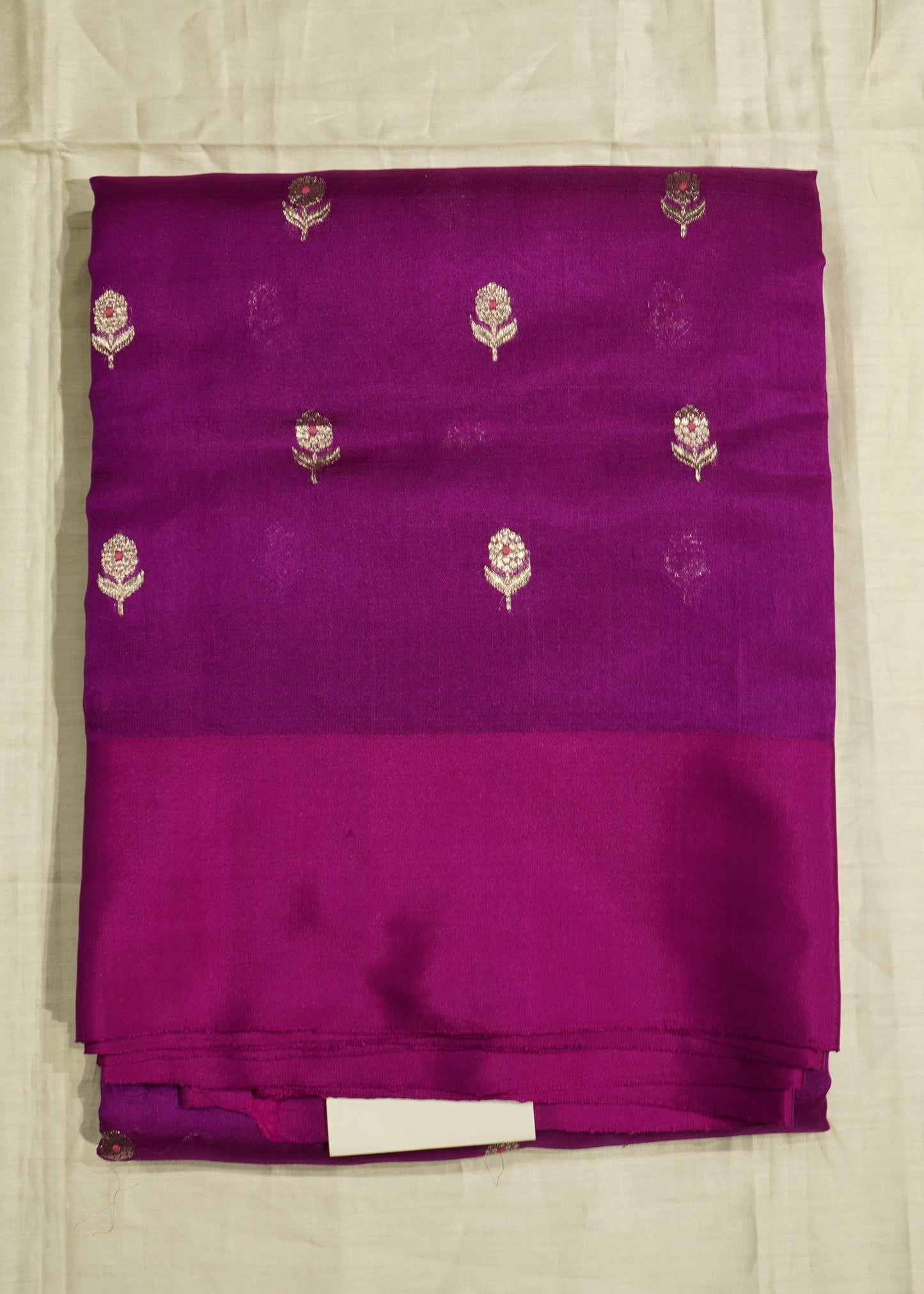 Voilet Chanderi Zari buti Pure Silk Handloom Saree