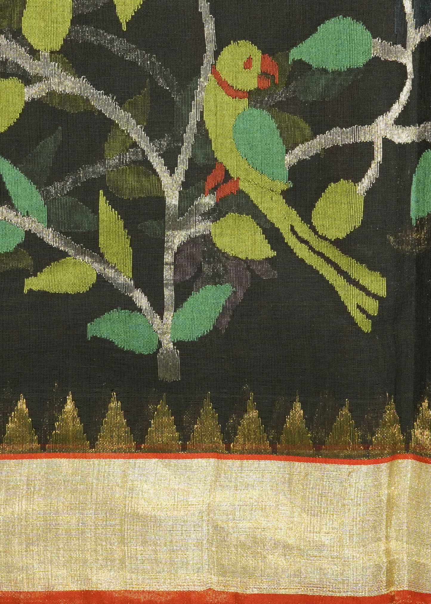 Black Ponduru All Over Jamdani Pure Cotton Handloom Saree