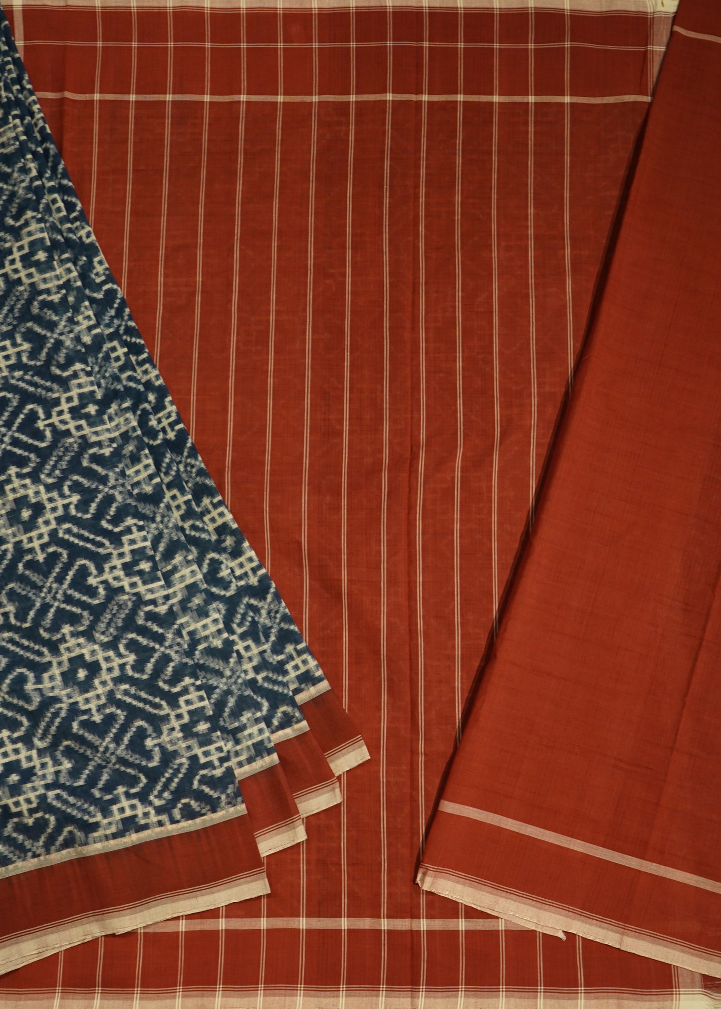 Blue Ikkat Pochampally Pure Cotton Handloom Saree