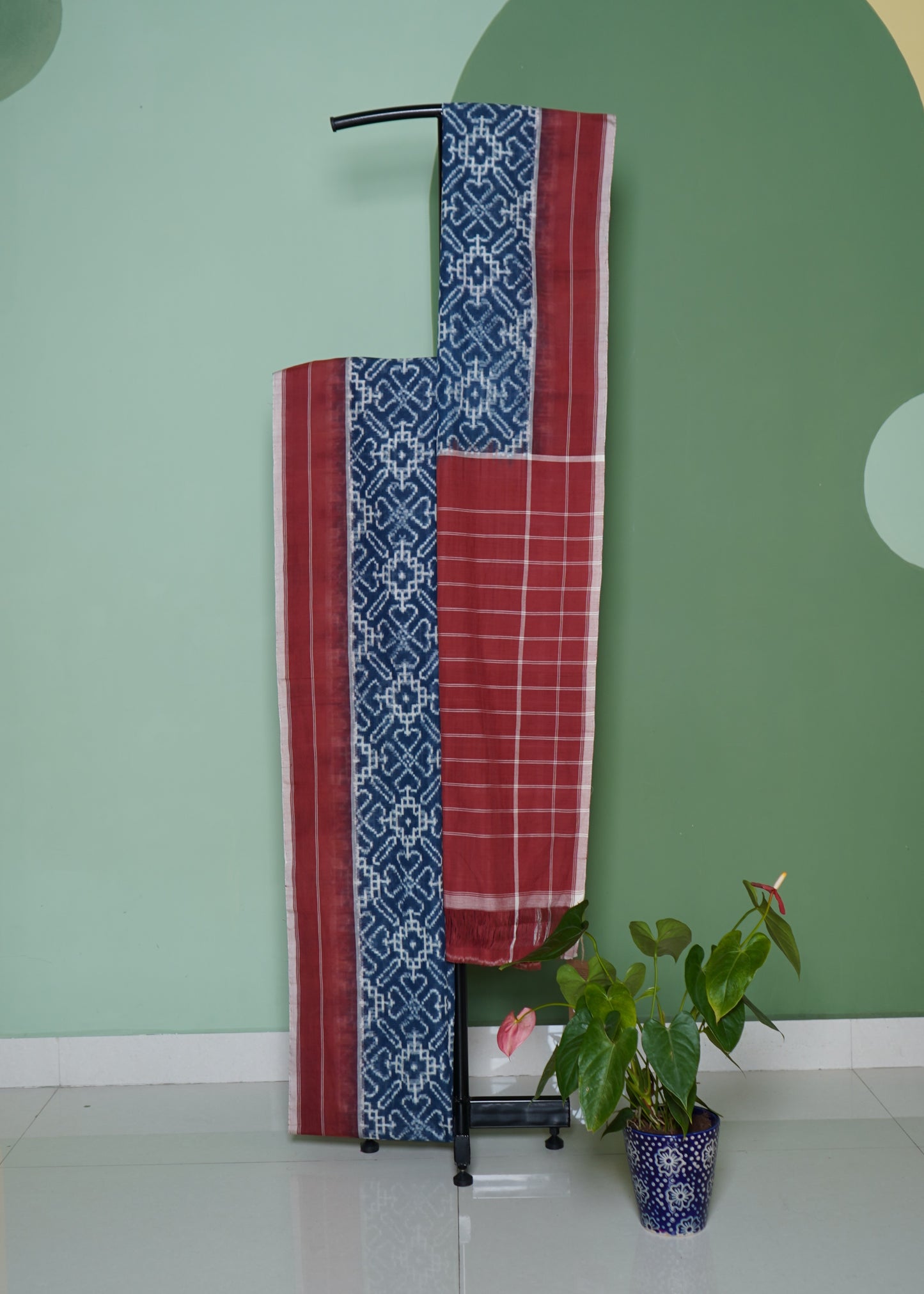 Blue Ikkat Pochampally Pure Cotton Handloom Saree