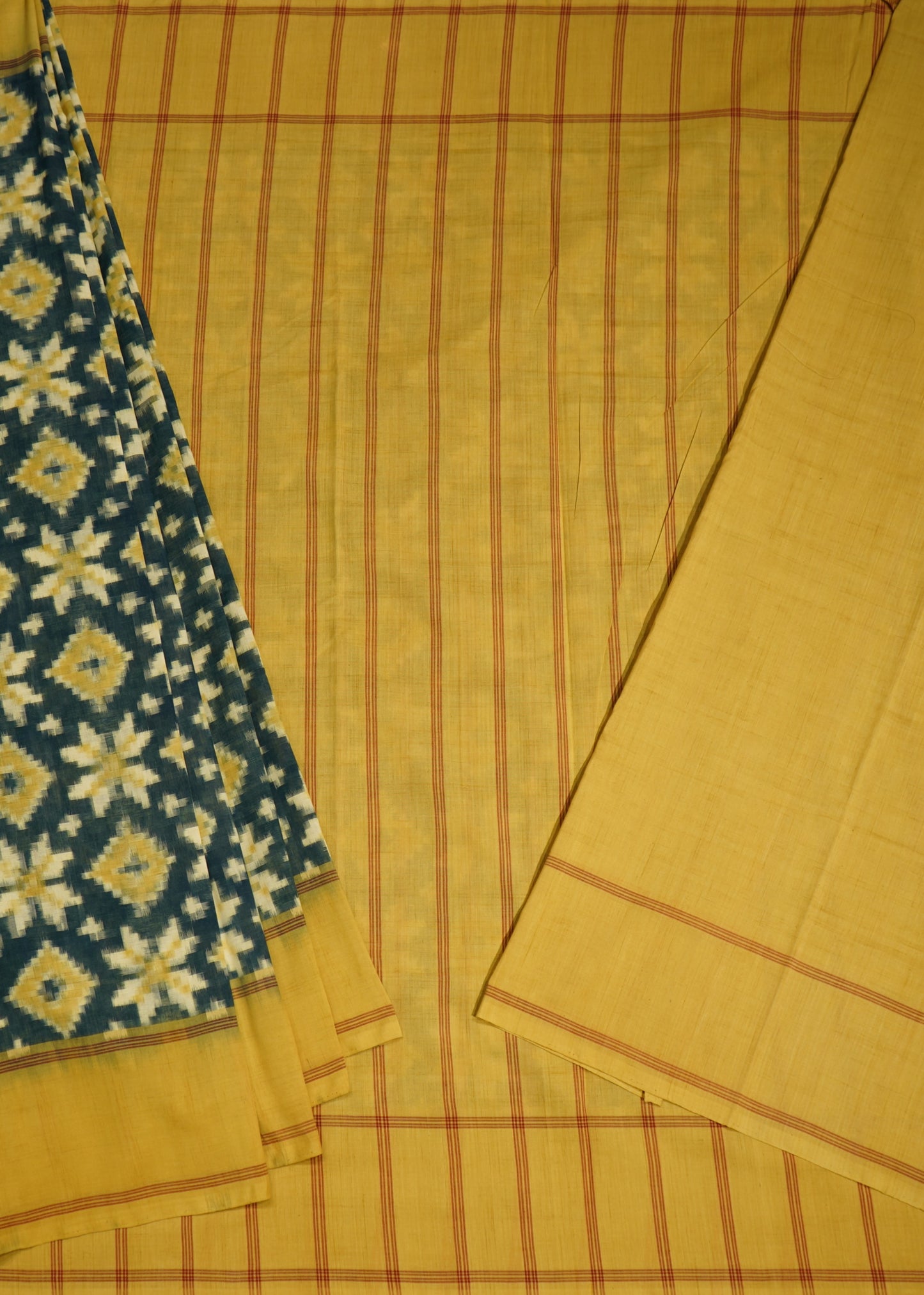 Blue Ikkat Pochampally Teliya Design Pure Cotton Handloom Saree