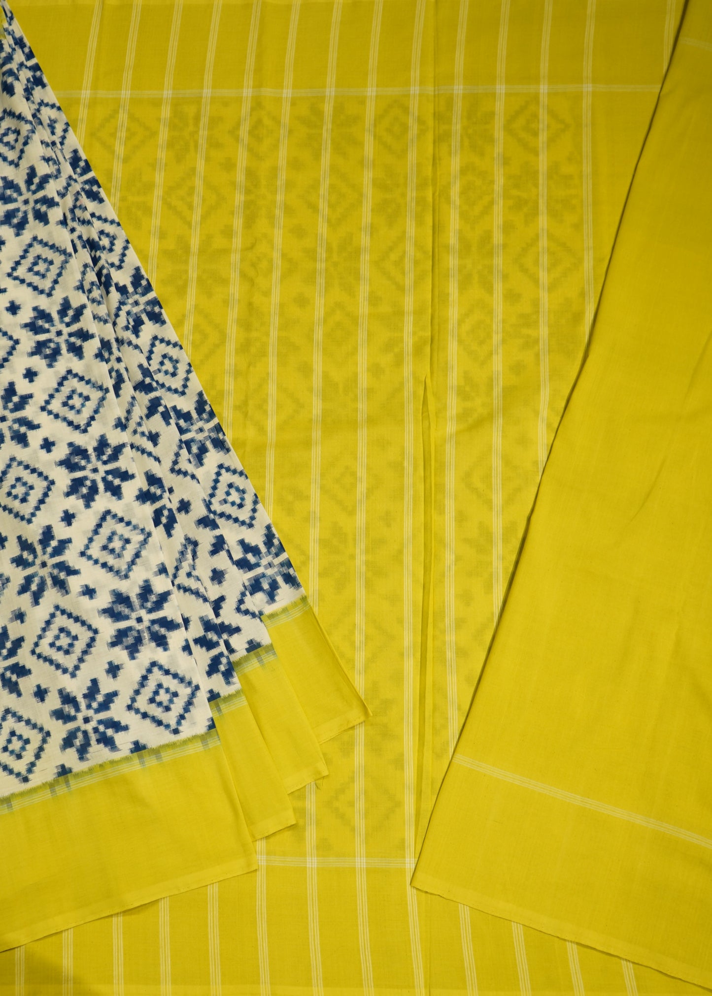 Blue Ikkat Pochampally Teliya Design Pure Cotton Handloom Saree