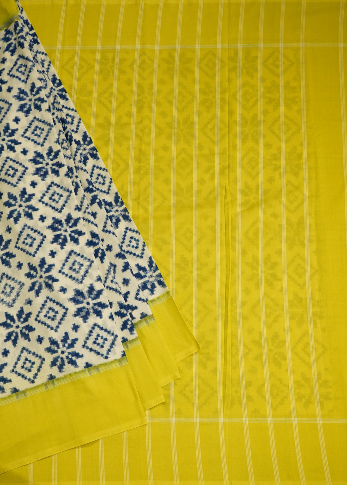 Blue Ikkat Pochampally Teliya Design Pure Cotton Handloom Saree