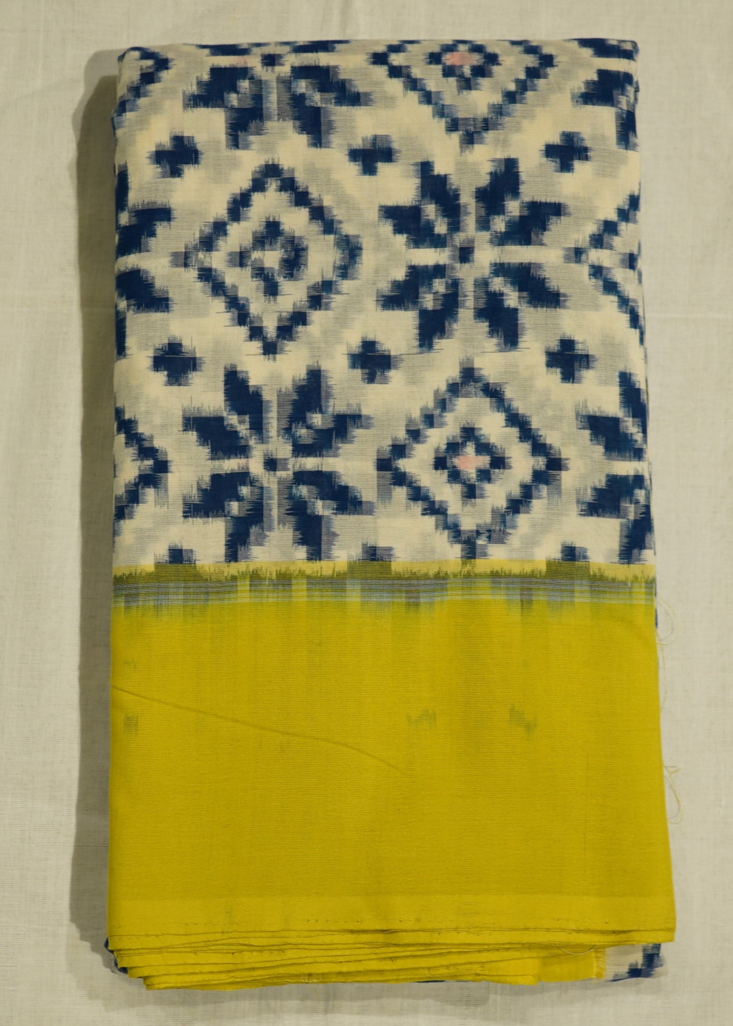 Blue Ikkat Pochampally Teliya Design Pure Cotton Handloom Saree